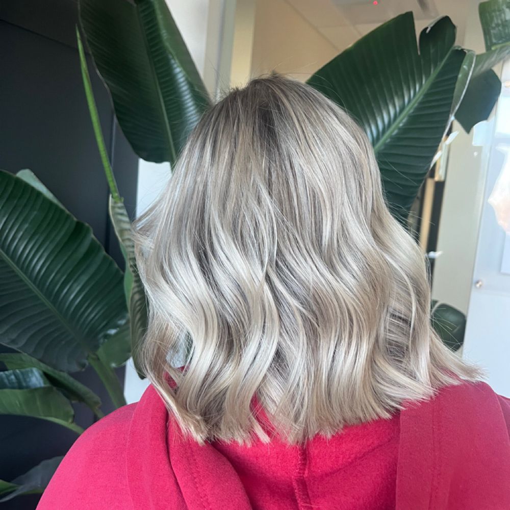 Silver blonde bob