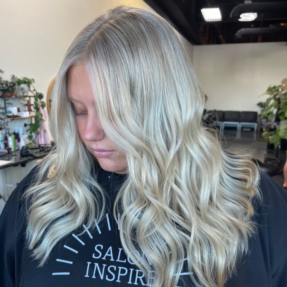 Icy blonde curls